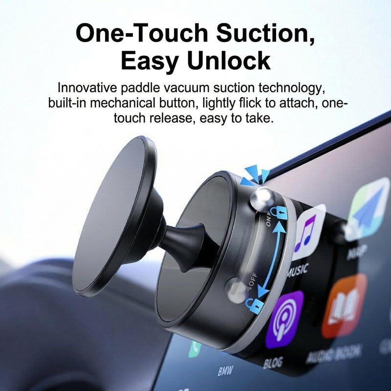 Vacuum Magnetic Car Phone Mount 360degrees Rotation Phone Holder for Car 17 N52 Magnets Strong Suction Cup Phone Mount for Latest Smartphones 16 15 14 13 12 Android Cell Phone Holders