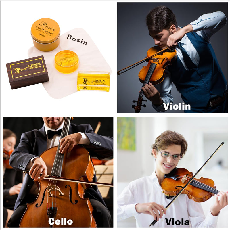 Violin Rosin 2 Pack, Natural Rosin with Case, Light Low Dust Rosin for Violin Viola and Cello Bows Yellow