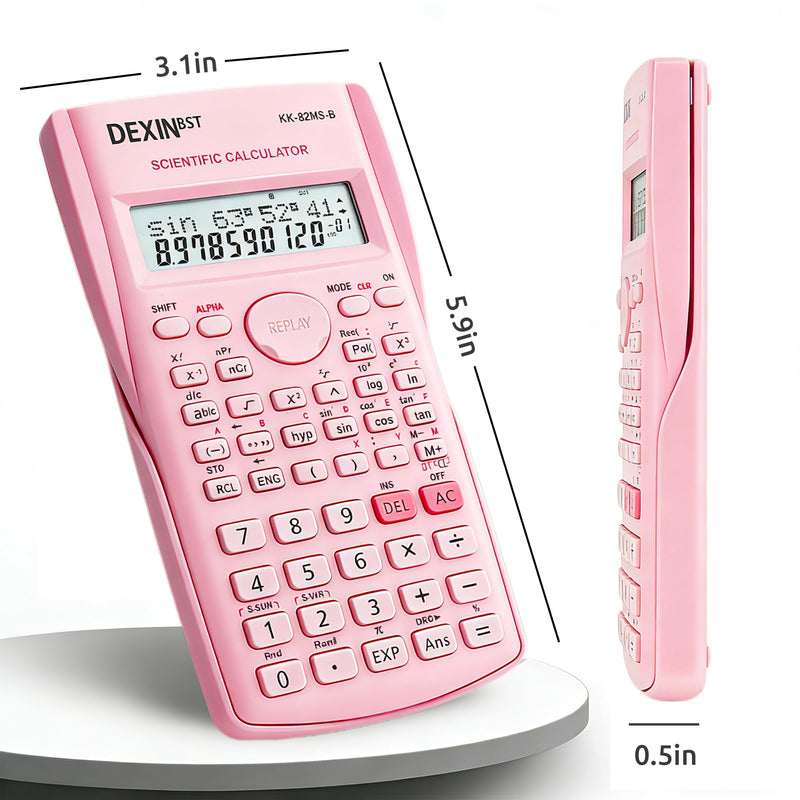 24 Pack Scientific Calculators, 2 Line Engineering Large Display Scientific Calculator Bulk Multi-Function Ideal for Student Teacher Algebra Chemistry Finance Construction Office School Business, Pink