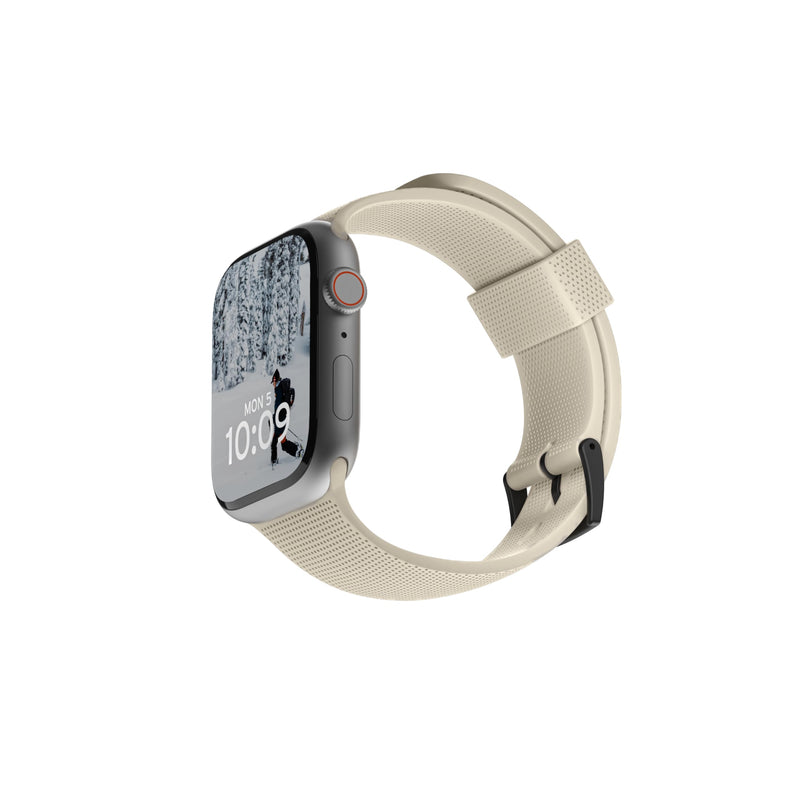 URBAN ARMOR GEAR UAG Compatible with Apple Watch Band 42/41/40mm & 49/46/45/44mm iWatch Series Ultra 3/Ultra 2/Ultra/4-11/SE3/SE2/SE DOT, Sport Soft Silicone Breathable Replacement Watch Strap Dune