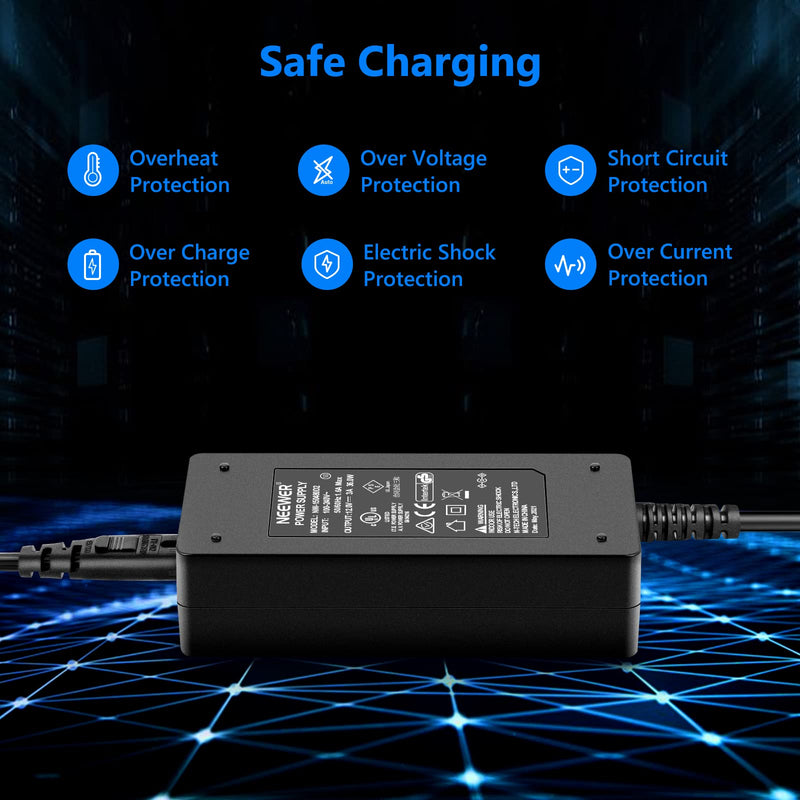 Neewer AC 100-240V to DC 12V 5A 60W Power Supply Adapter with 6.5 feet/2 Meters Power Cable Compatible with 660 960 LED Video Light and Max. 12V 5A 60W Ring Light (US Plug)