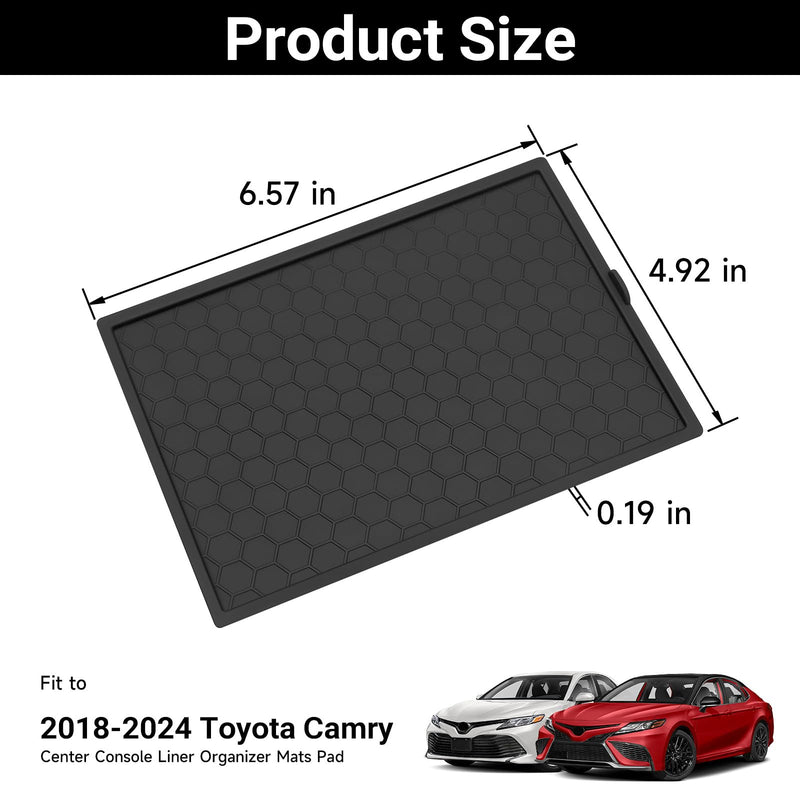 Silicone Non-Slip Center Console Liner Organizer Mats Pad for Toyota Camry 2018 2019 2020 2021 2022 2023 2024 Interior Trim Accessories