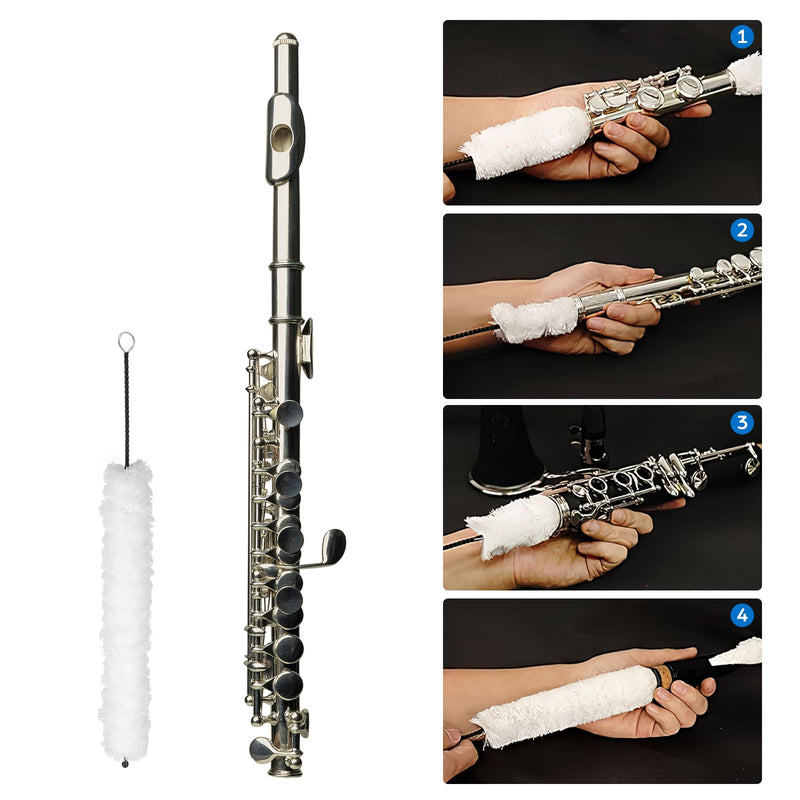 [AUSTRALIA] - Flute Cleaning Kit Flute Cotton Cleaning Brush Swab for Flute Repair and Cleaning 