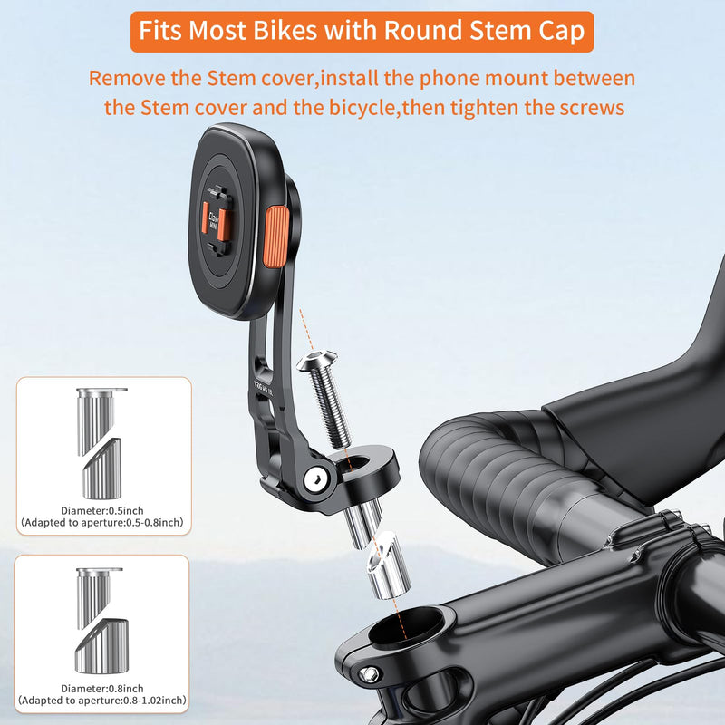 MG18L Claw MINI Magnetic Phone Mount Road bike mobile phone holder, iding bracket special shock absorption fixed mountain bike motorcycle navigation triangle(Triangle Type) Triangle Type