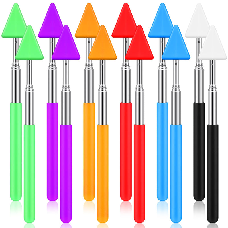12 Pcs Telescopic Teacher Pointer Stick for Classroom Arrow Extendable Teaching Pointer Handheld Retractable Hand Pointer for School Presenter Whiteboard Back to School Supplies