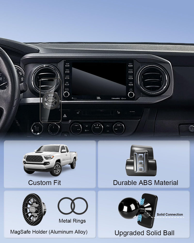 SKYLOTEC Magnetic Car Phone Holder for Toyota Tacoma 2016-2023 Accessories | Automobile Cradles Magnet 3rd Gen Tacoma Cell Phone Dashboard Air Vent Mount for MagSafe iPhone Samsung 2016-2023 Toyota Tacoma