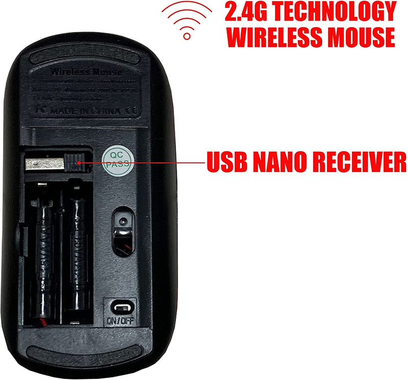 2.4G Wireless Mouse with Cute Pattern Design for All Laptops and Desktops with Nano Receiver - owl Design Zentangle