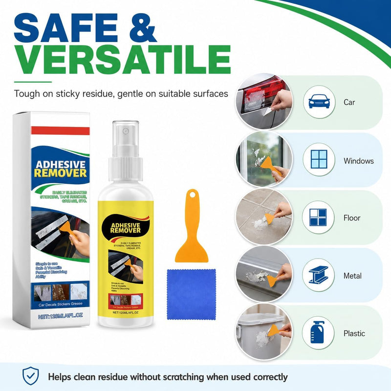 Adhesive Remover, Label Remover, Superglue Remover, Quickly Removes Stubborn Labels, Label Remover, Adhesive Residues and Stickers from All Smooth Surfaces, 120 ml, 2 Pieces