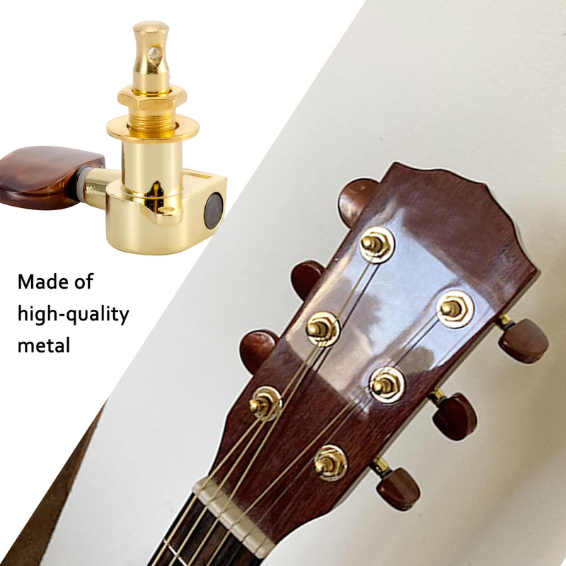 [AUSTRALIA] - Swhmc 3R 3L Semi-Closed Golden Guitar String Tuners Tuning Keys Pegs Machine Heads Knobs Locking Tuners for Acoustic, Electric Guitar Gold 