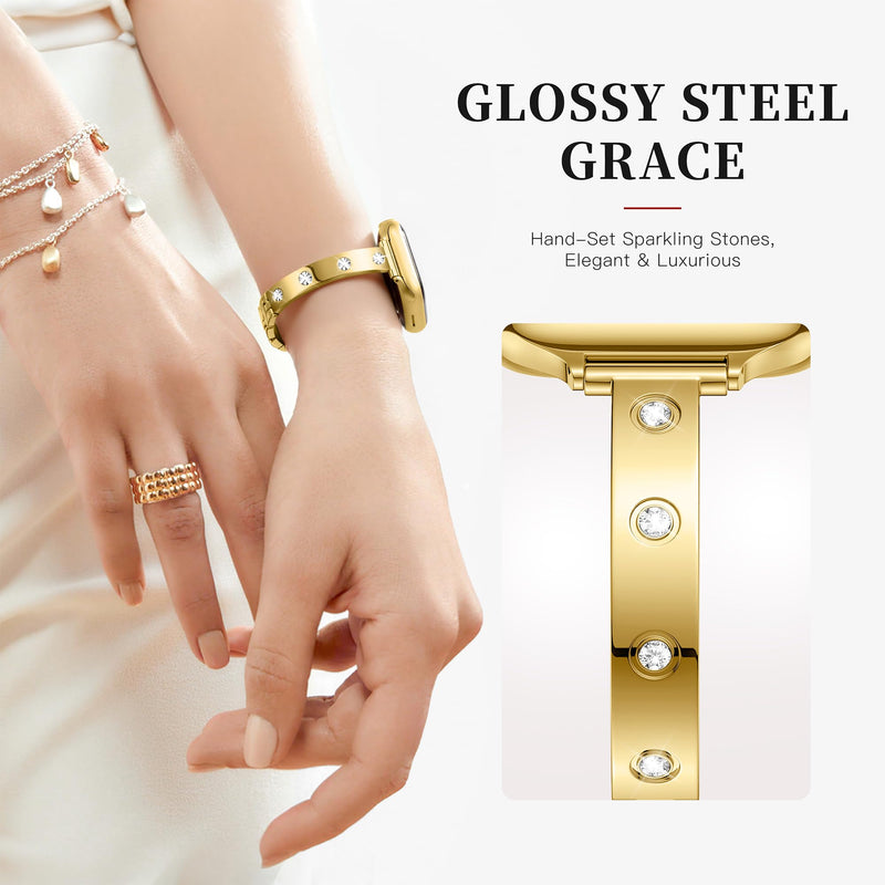 SNBLK 2 Pack Dressy Metal Bands Compatible with Apple Watch Bands for Women 40mm 42mm 41mm 38mm 44mm 46mm 45mm 49mm