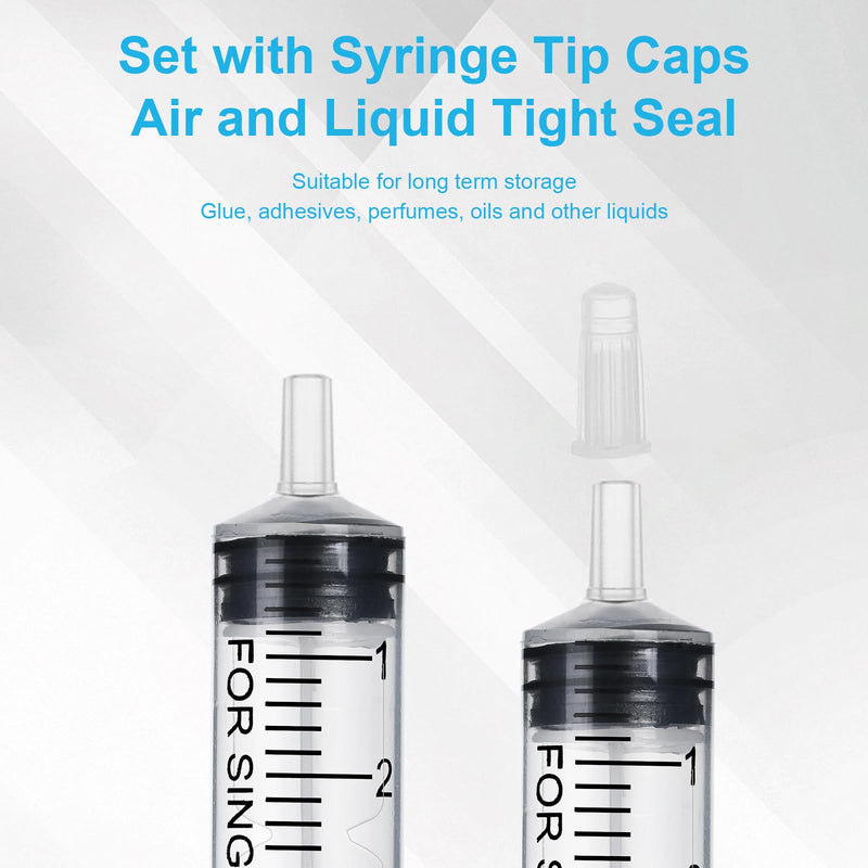 Pack of 10 Syringes 1 ml with Cap, 1 ml Disposable Syringes Without Needle, Plastic Dosing Syringe for Scientific Laboratory Liquid Measurement Colostrum Animal Feeding Plant Watering 1ml