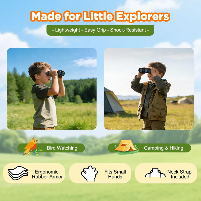 [AUSTRALIA] - 10x25 Compact Binoculars for Adults & Kids - High Power Mini Binoculars with BAK4 Prism & FMC Coating for Bird Watching, Hiking, Cruise Travel - Includes Carrying Case & Neck Strap 