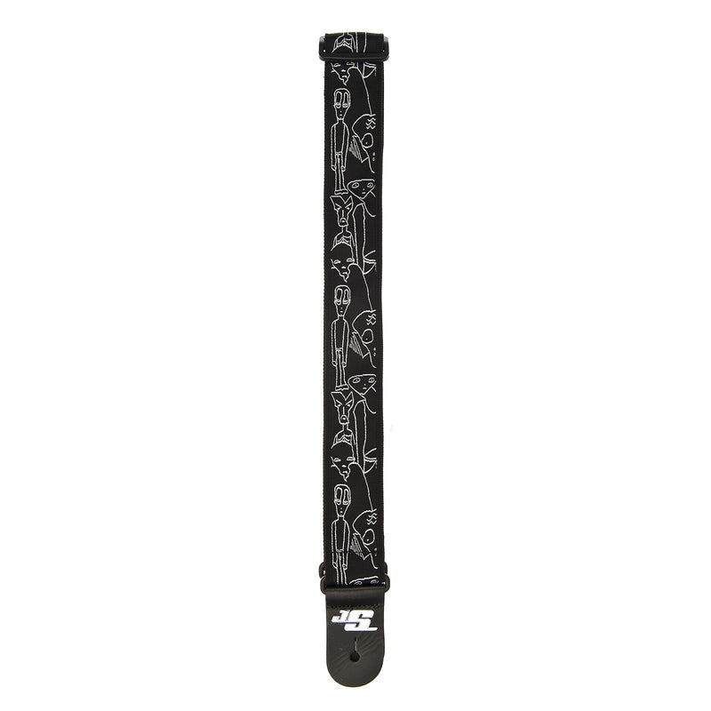 D'Addario 50MM Js Strap, Silver Sketches (50JS05) Woven
