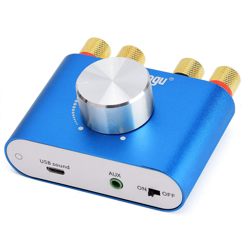 Facmogu F900 2 CH Bluetooth Amplifier 100W with Power Supply Adapter DC 12V 5A, 50W + 50W BT 5.0 Mini Wireless Audio Power AMP for Home HiFi Stereo Speaker Blue