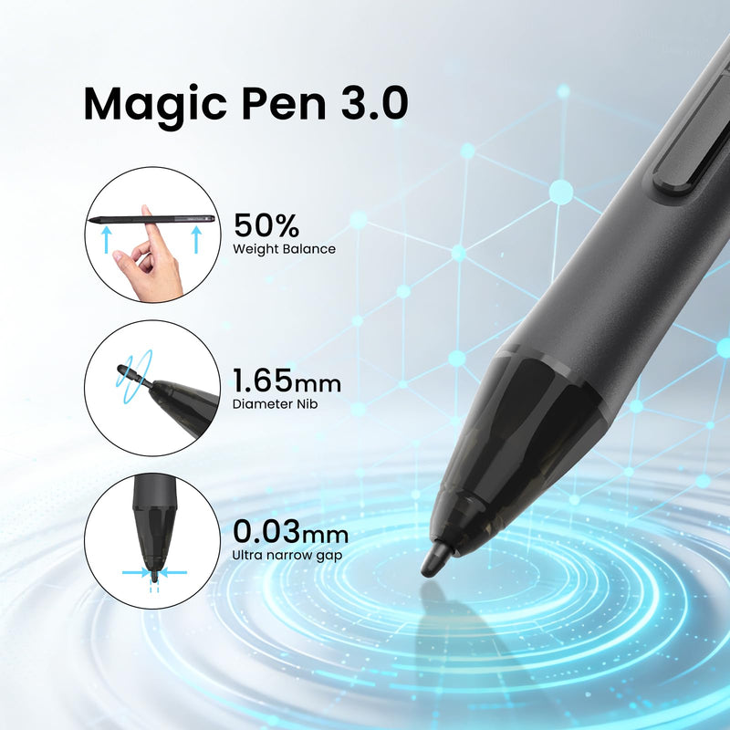 DIGIDRAW Magic Pen 3.0, 16K High Sensitivity, Dual Side Programmable Keys | 13g Ultra-Light,Compatible with T410 /T610 /TW410 /TW610 Drawing Tablets