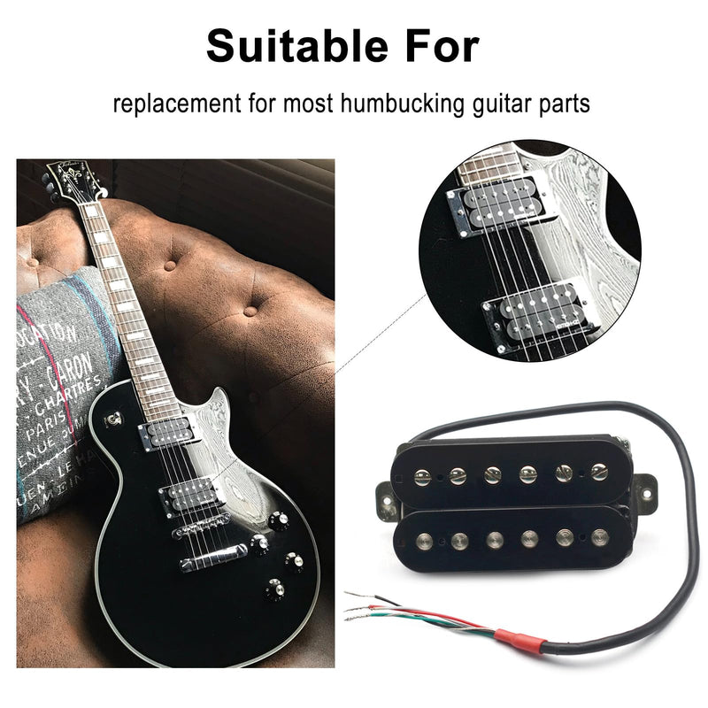 [AUSTRALIA] - SAPHUE 1pcs Bridge Alnico 5 Electric Guitar Pickup Humbucker Double Coil Pickup Alnico V Guitar Parts,White Copper Base Plate(black,1PCS) black 1 