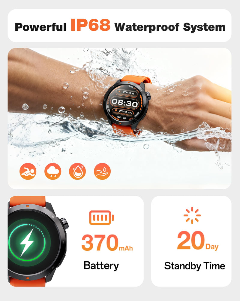 AOLON NaviR3 GPS Smart Watch for Men | 1.43" AMOLED, 30M Waterproof, Call Gray