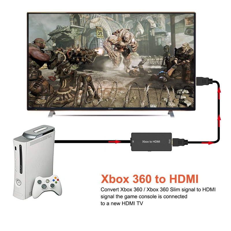 ZUZONG Xbox 360 to HDMI Converter, HD Link Cable for Xbox360 HDMI Adapter Support 720P/1080P, Compatible with Xbox 360 and Slim