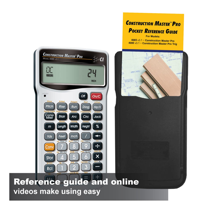 Calculated Industries 4065 Construction Master Pro Advanced Construction Math Feet-inch-Fraction Calculator for Contractors, Estimators, Builders, Framers, Remodelers, Renovators and Carpenters Handheld