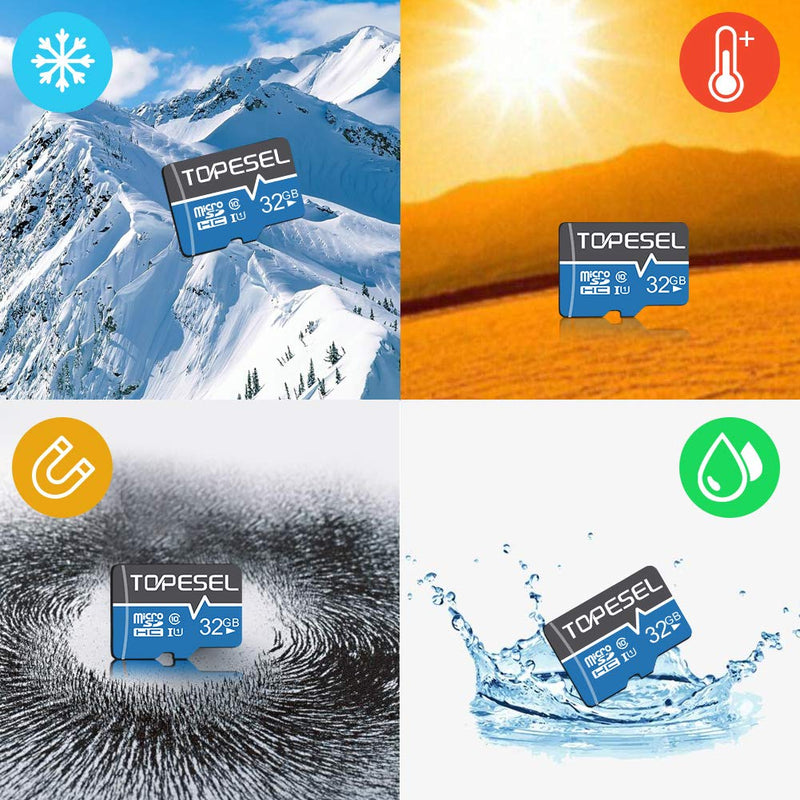TOPESEL 32GB Micro SD Card 2 Pack Memory Cards Micro SDHC UHS-I TF Card Class 10 for Camera/Drone/Dash Cam(2 Pack U1 32GB) 2pack
