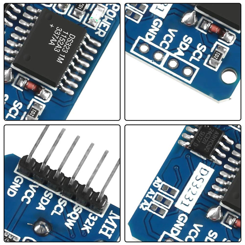 DS3231 AT24C32 IIC RTC Module Clock Timer Memory Module Beats Replace DS1307 I2C RTC Board + 20 Pieces Male to Female Jumper Cables