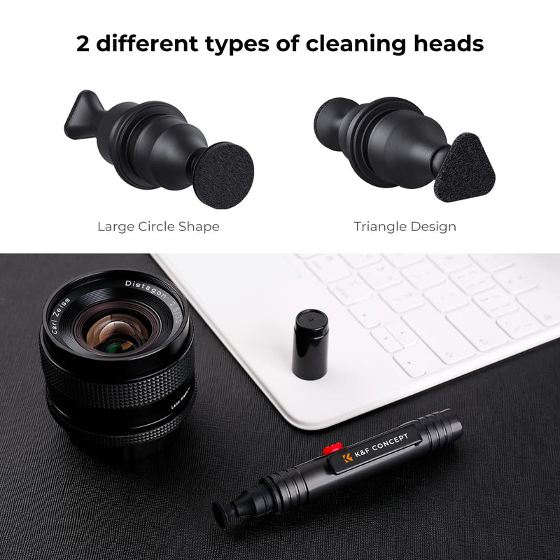 K&F Concept Lens Cleaning Pen with Soft Brush, Double-Sided Carbon Head for Camera Lens, Optical Lens, Glasses, Cosmos/Valve Index /PS4 PS5 VR Headset, Drone Dust and Fingerprint Cleaning Cleaning Pen*1