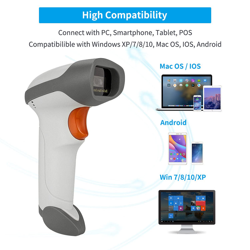 [AUSTRALIA] - NetumScan Bluetooth 2D Barcode Scanner, 3 in 1 Automatic Wireless QR Barcode Reader USB Image Code Scanner for Store, Warehouse POS, Computer, Tablet, iPad, iPhone, Android 1D & 2D Scanner 