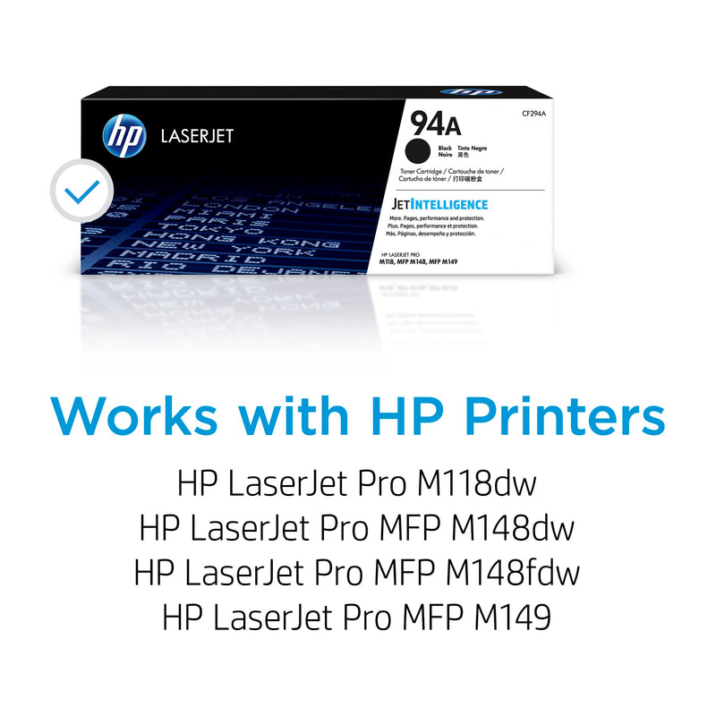 [AUSTRALIA] - HP 94A Black Toner Cartridge | Works with HP LaserJet Pro M118 Series; HP LaserJet Pro MFP M148, M149 Series | CF294A 