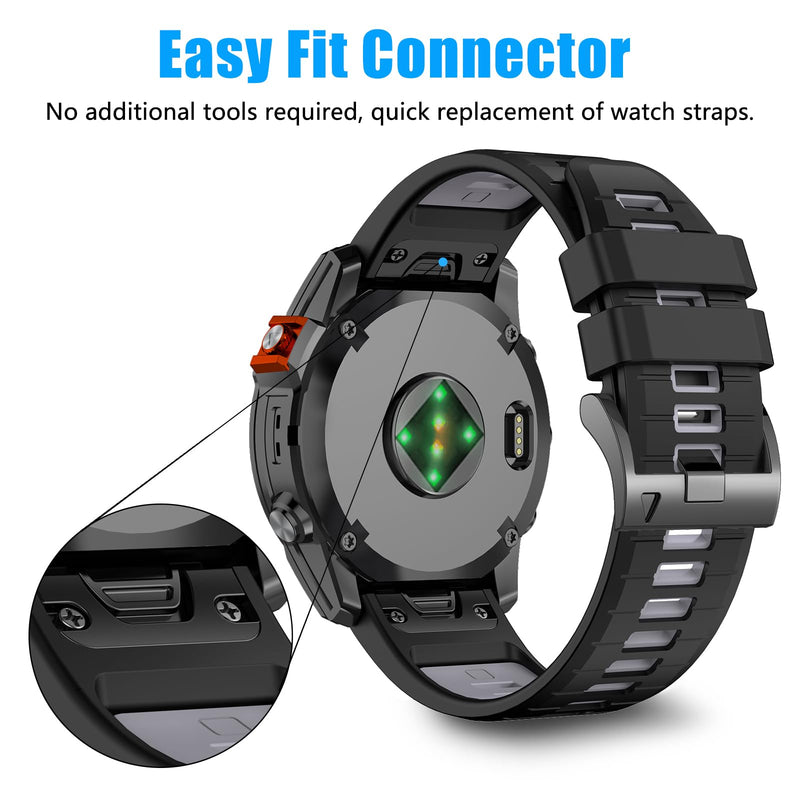 ZPJPPLX 26MM Quick fit Watch Band Compatible with tactix8 Fenix8 51mm/8pro/Fenix 7X 6X Pro 5X Plus,Soft Silicone Strap for Garmin Tactix7 AMOLED/Enduro 3/2/Descent MK2i /MK3i Epix Pro 51mm band 7Pack1