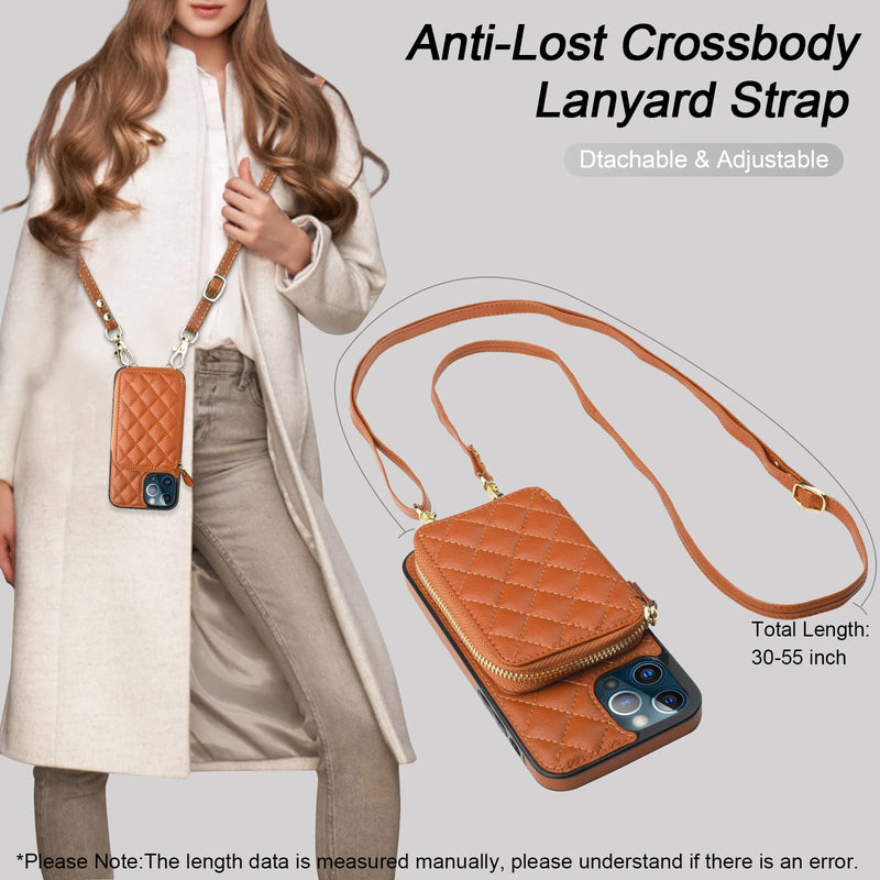Bocasal A Stylish Crossbody Wallet Case for iPhone 13 Pro + A Slim Leather Case for AirPods Pro