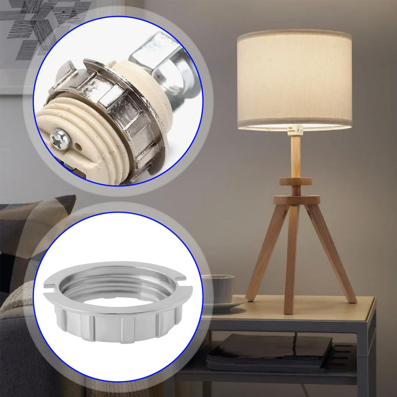 [AUSTRALIA] - LT Easiyl 8x G9 Silver Alloy Conversion Lamp Holder Ring Suitable for 3/4 Inch Diameter Lamp Shade Holder Table Adapter G9 Lamp Shade Reduction Ring 