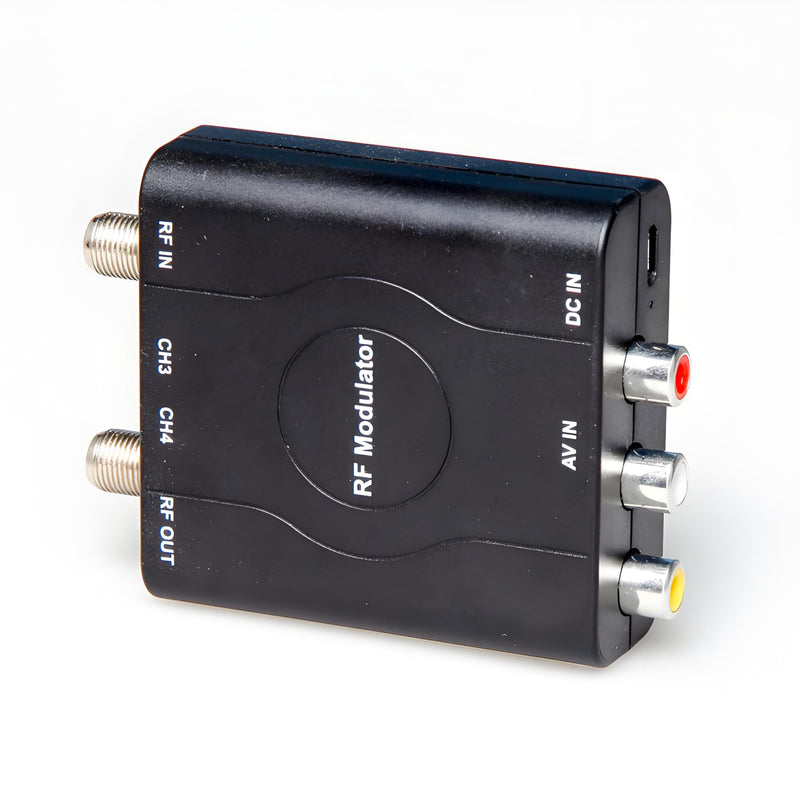 RCA to Coaxial Adapter, RF Coaxial Modulator, CVBS RF Adapter, VHF Converter, Channel 3/4 Switch for Game & Video Hub, DVD, VCR Player, PS2 PS3 PS4