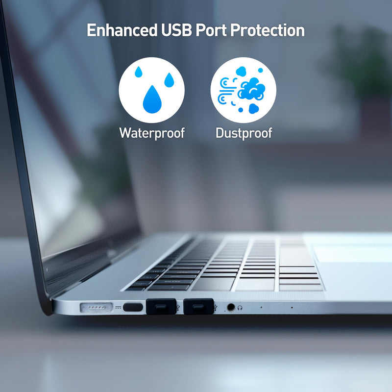 Cable Matters Combo-Pack USB-C and USB Port Covers - 10x USB-A Port Covers & 10x USB C Port Covers in Black (USB Dust Cover, USB C Caps, USB Anti Dust Cover, USB-C Protector Plug) USB/USB-C Combo