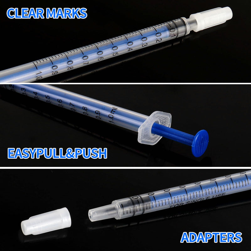 Pack of 30 1 ml Sterile Syringe without Needle Colostrum Syringes, 1 ml Plastic Syringes Independent Disposable Syringes 1 ml with Cap for Refilling and Measuring Liquids Scientific Laboratories