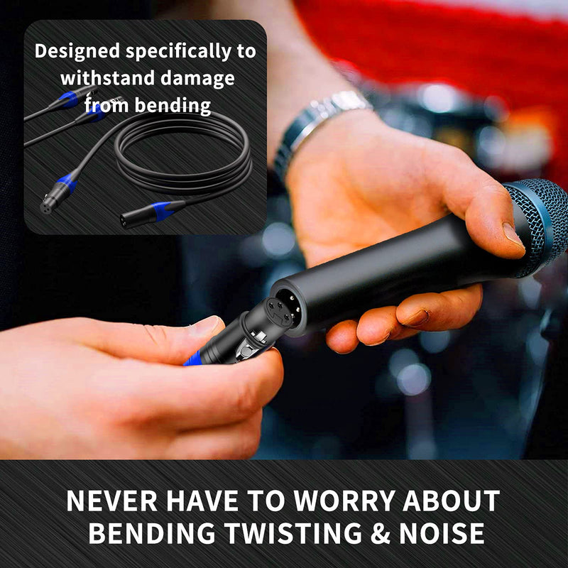 25ft XLR Cable 2 Pack - Balanced Speaker & Microphone Cable for Microphones, Speakers, Radio Stations 25 Ft 2 Pack
