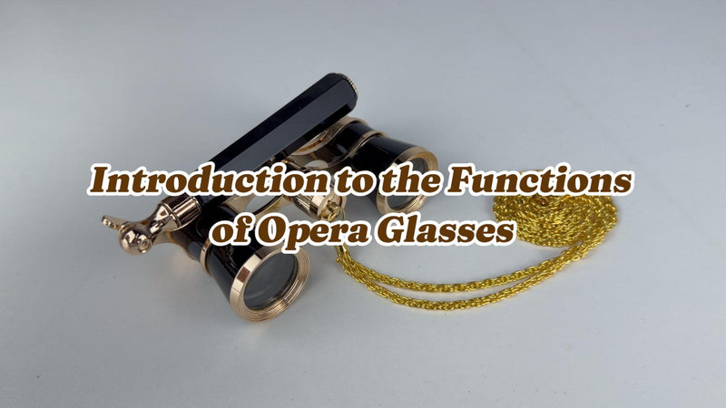 3X25 Opera Glasses Binoculars with Adjustable Handle & Chain Black with chain & handle