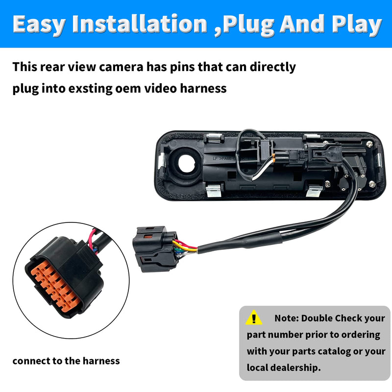 Rear View Backup Camera Trunk Reverse Parking Cameras for Hyundai Sonata 2015-2017 Back Up Camera Replaces 95760-E6201 95760-C2101