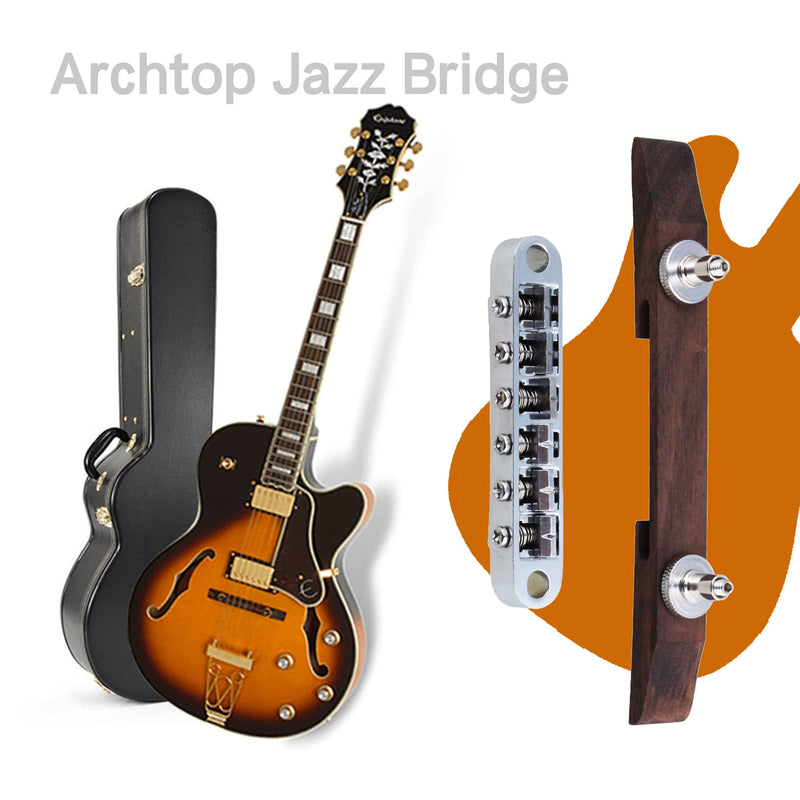 [AUSTRALIA] - Bstinay 15mm Width 137mm Length Rosewood Archtop Jazz Acoustic Guitar Tunomatic Bridge with Saddles 