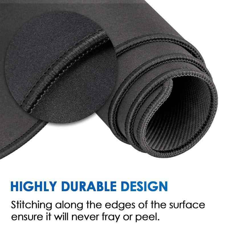 KTRIO Large Gaming Mouse Pad with Stitched Edges, Extended Mousepad with Superior Micro-Weave Cloth, Non-Slip Base, Water Resist Keyboard Pad, Desk Mat for Gamer, Office & Home, 31.5 x 11.8 in, Black X-Large (31.5" x 11.8") Black Stealth
