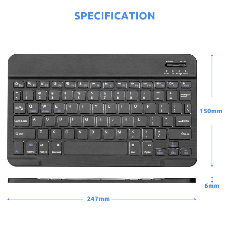 Wireless Keyboard for Surface Go 2 (2020),Universal Slim Portable Bluetooth Keyboard Compatible with Surface Go 2 (2020) Keyboard with Built in Rechargeable Battery,Black