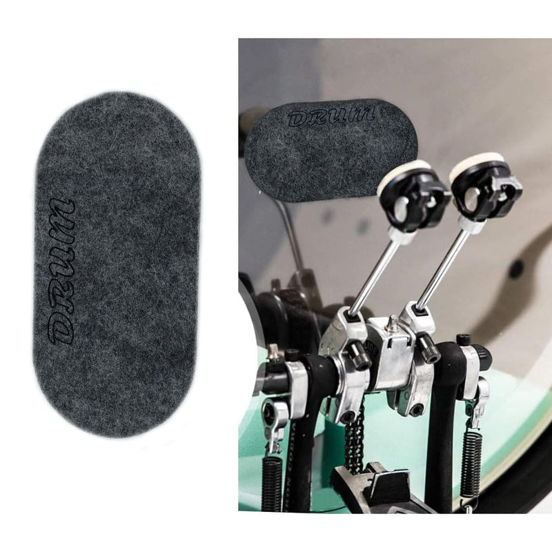 2Pcs Drum Kit Screen Protector Bass Kick Drum Impact Pad Felt Drum Protector Patch Double Pedal Click Pad Drum Strengthen Sticker Kick Drum Pads Drum Skin Accessories