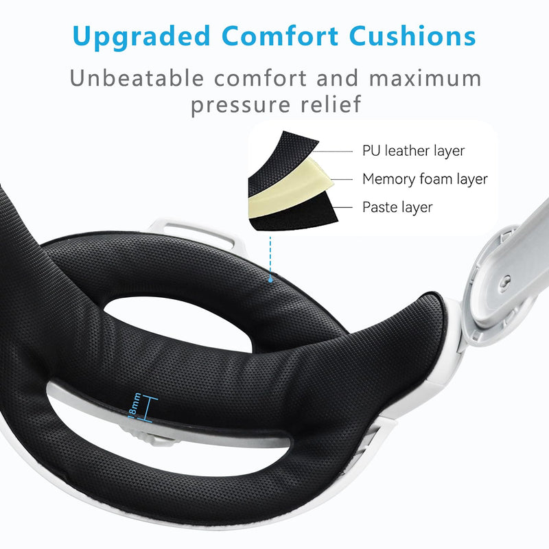 Saqico Head Strap & Face Pad & Face Cover Cushion Replacement for Oculus Quest 2