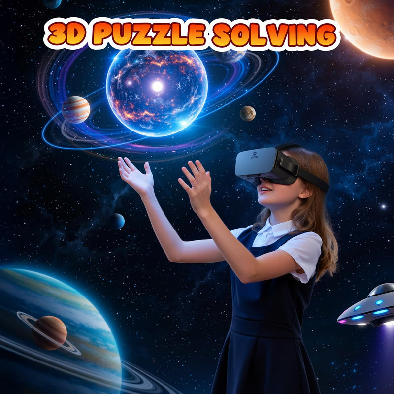 DESTEK V5 VR Headset for Kids & 5.5in-7.0in Screen Phone & 100+ Apps, Touch Button for YouTube, 110° FOV Anti-Blue Light HD Lenses, Compatible with iPhone & Android