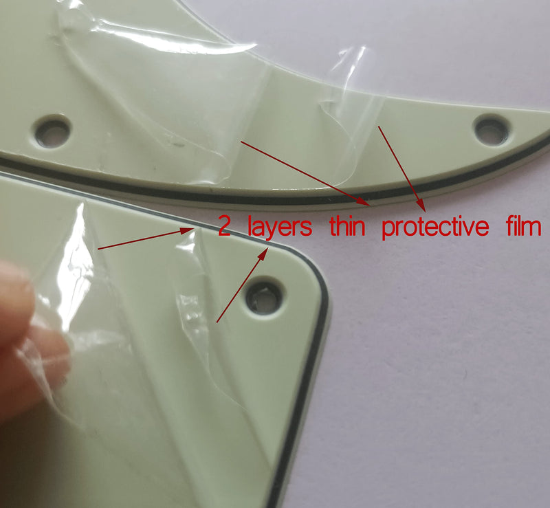 Electric Guitar Pickguard 4 Ply 11 holes SSS Single Coil Compatible with Strat Style Modern Guitar Parts Replacement Abalone Pearl 4Ply Abalone Pearl