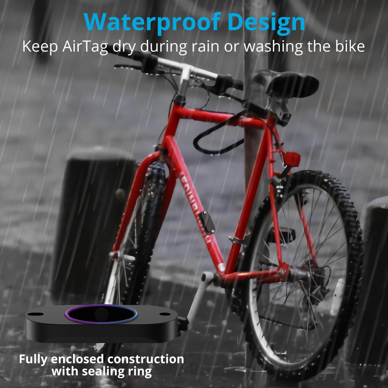 Bike Mount for AirTag, Waterproof Protective Aluminum Alloy Holder Hides AirTag Under Bicycle Bottle Cage, Bike GPS Tracker, Anti-Theft and Anti-Shake (Security Screws & Allen Key Included)