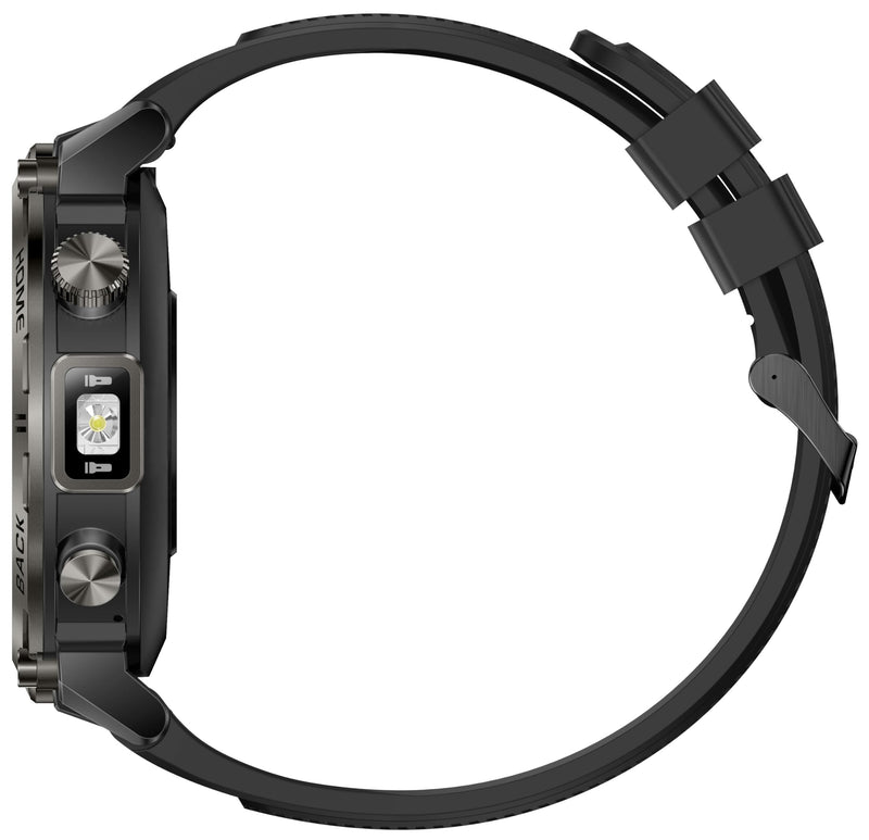 Military Smart Watch for Men, GPS Watch with Flashlight 3ATM Waterproof | Rugged Tactical Smartwatch with Bluetooth Calling Compass 1.45'' HD Sports Watch Fitness Watch Compatible with iPhone Samsung BK