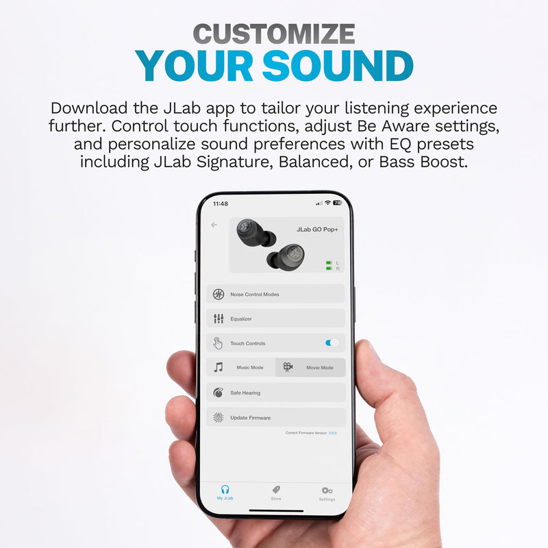 JLab Mauve Bundle, Go Lux ANC Wireless Headphones, Go Air Pop+ True Wireless Bluetooth Earbuds