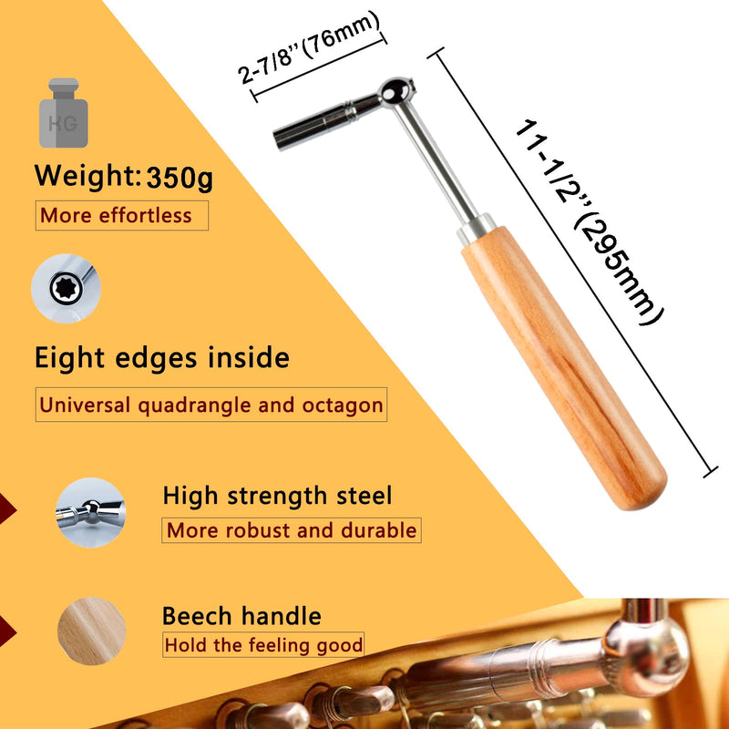 CONCHACIELO Piano Tuning Kit: Universal Piano Tuning Tools Kit Set with Portable Velvet Bag, Tuning Wrench, Long Mute Felt, Rubber Mutes. for Tuning Beginner, Professional Tuner (Simple Tuning Set