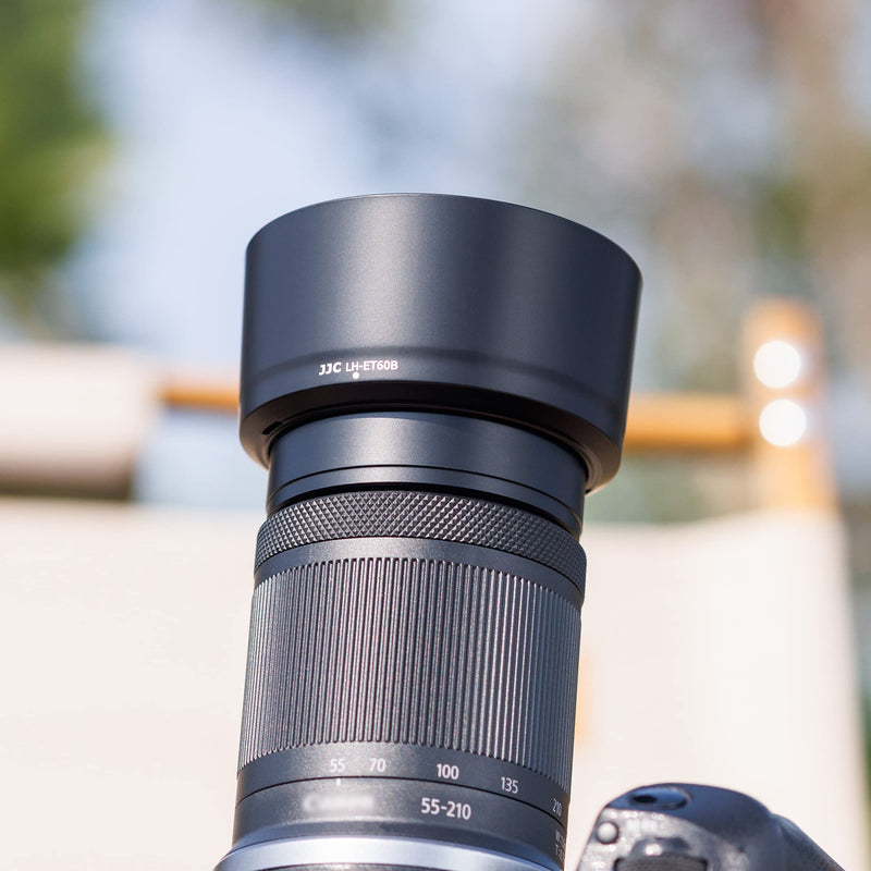 JJC Lens Hood for Canon RF-S 55-210mm F5-7.1 is STM on R50 R100, Reversible Lens Shade Replace Canon ET-60B Lens Hood, Compatible with 55mm Filters and Lens Cap Replace ET-60B