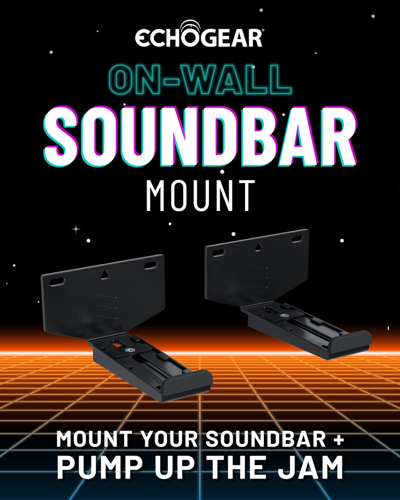 ECHOGEAR Soundbar Wall Mount Bracket - Works with All Soundbars Including Samsung, Vizio, LG, & More - Depth Adjustable for Dolby Atmos Soundbars